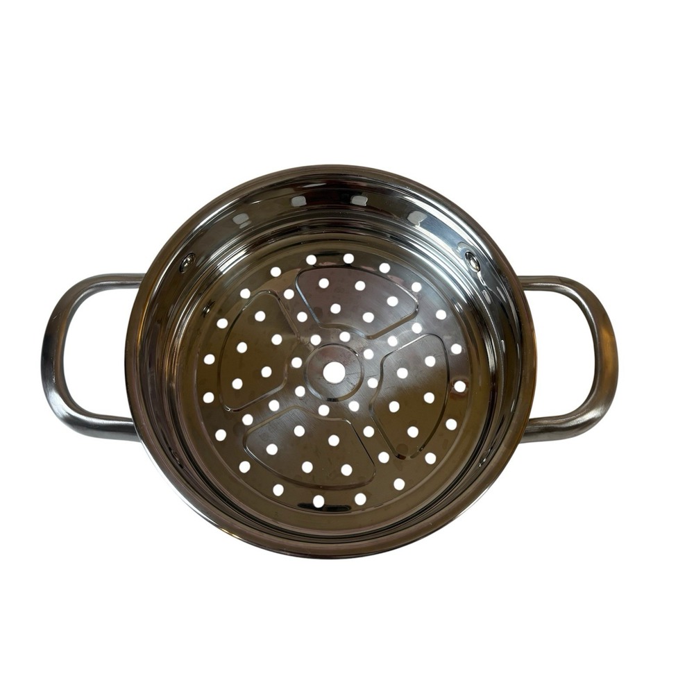 Carote Stainless Steel Stackable Steamer Cooking Pot Pan Insert 7" Diameter Used